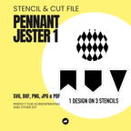 Jester 1 - Pennant Chain - Stencil & Cut File