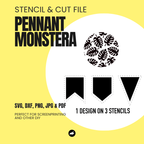 Monstera - Pennant Chain - Stencil & Cut File