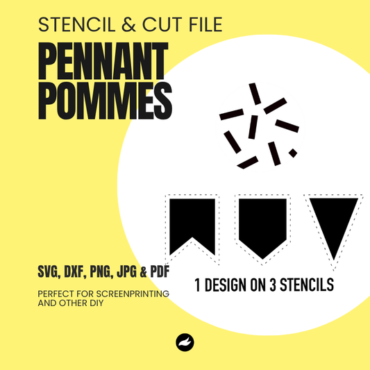 Pommes - Pennant Chain - Stencil & Cut File