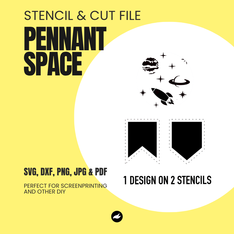 Space - Pennant Chain - Stencil & Cut File