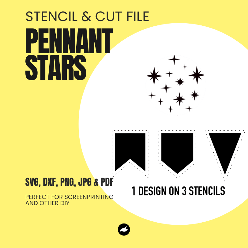 Stars - Pennant Chain - Stencil & Cut File