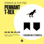 T-Rex - Pennant Chain - Stencil & Cut File