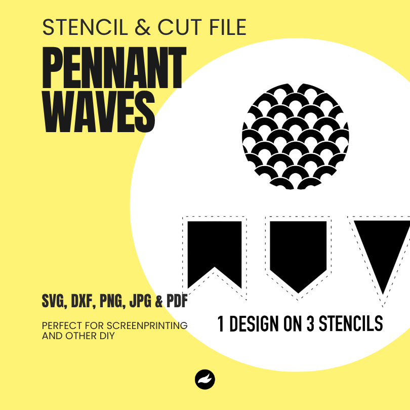 Waves - Pennant Chain - Stencil & Cut File