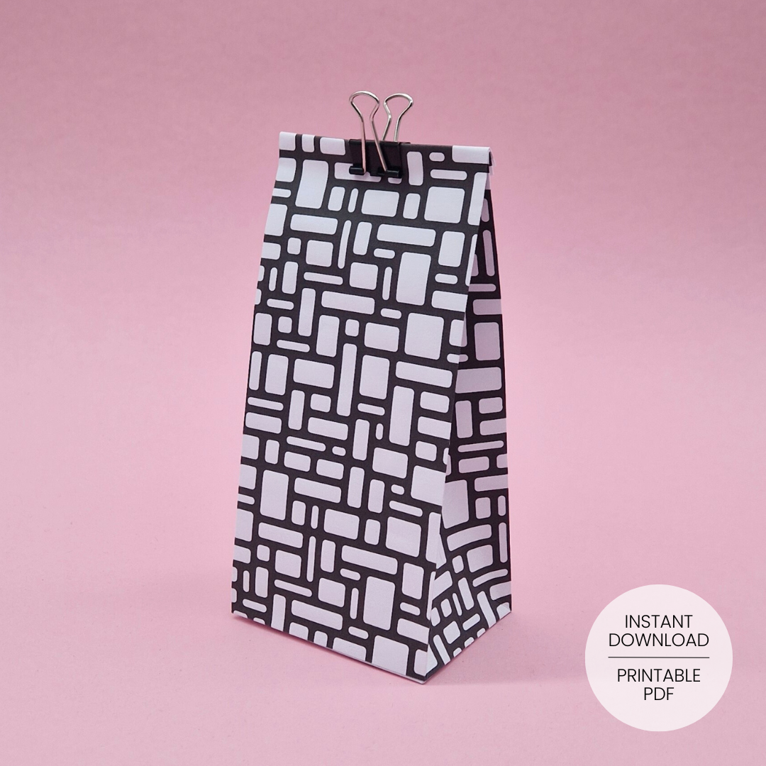Retro Rectangles Gift Bag Template