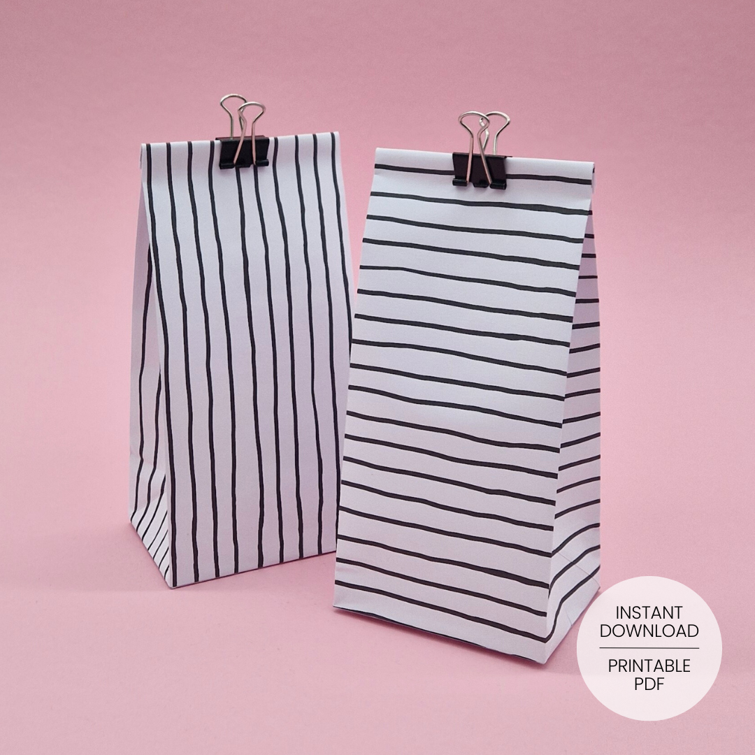 Stripes Gift Bag Template