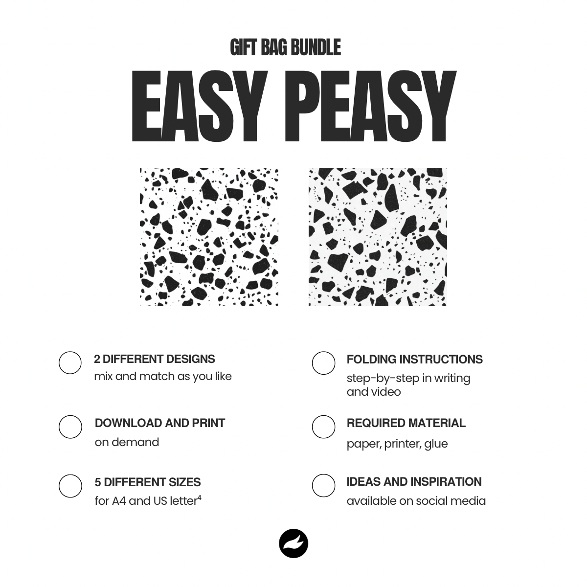 Terrazzo Geschenktüten-Vorlage