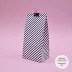 Thin Diagonal Stripes Pattern Gift Bag Template
