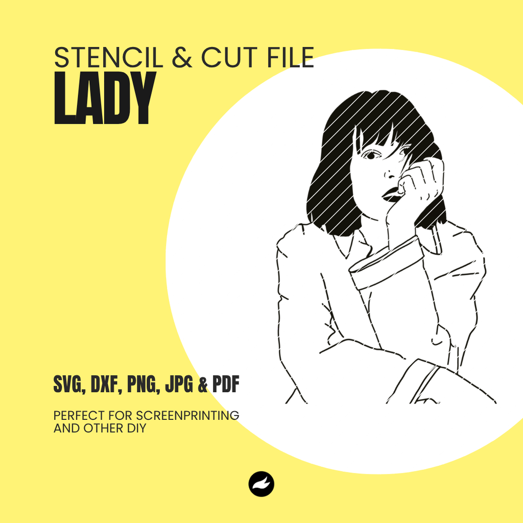 Lady - Stencil & Cut File