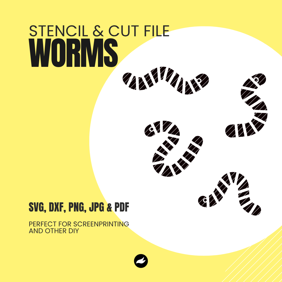 Worms Stencil & Cut File