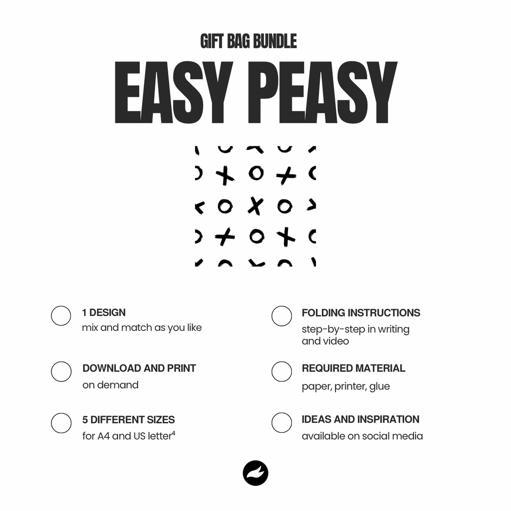 XO Pattern Gift Bag Template