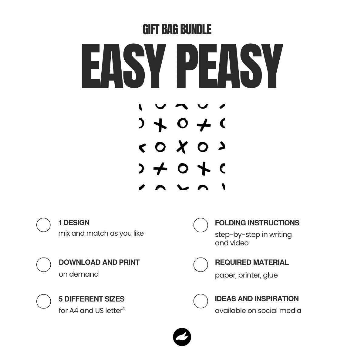 XO Pattern Gift Bag Template