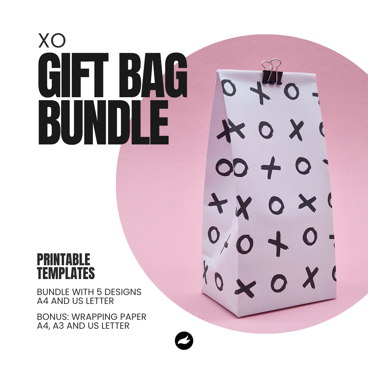XO Pattern Gift Bag Template
