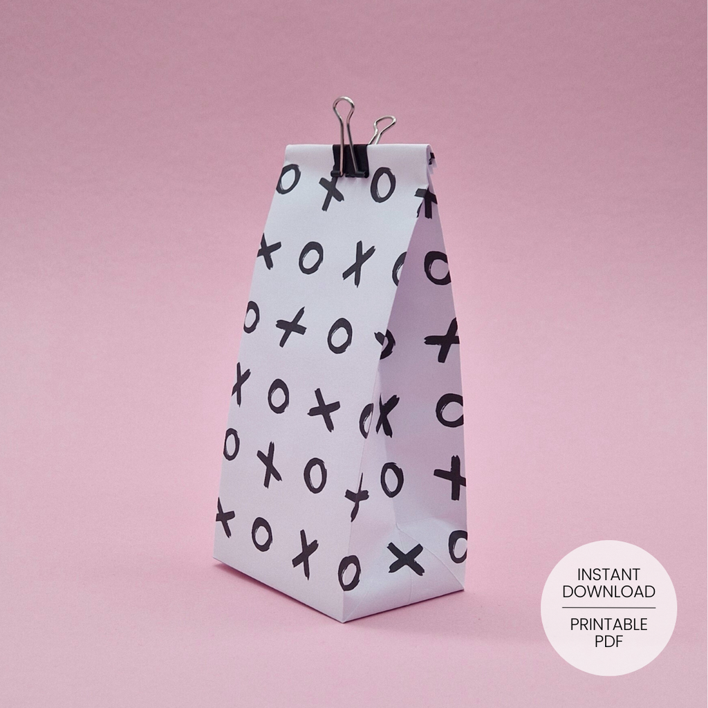 XO Pattern Gift Bag Template