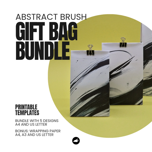 Abstract Brush Gift Bag Templates