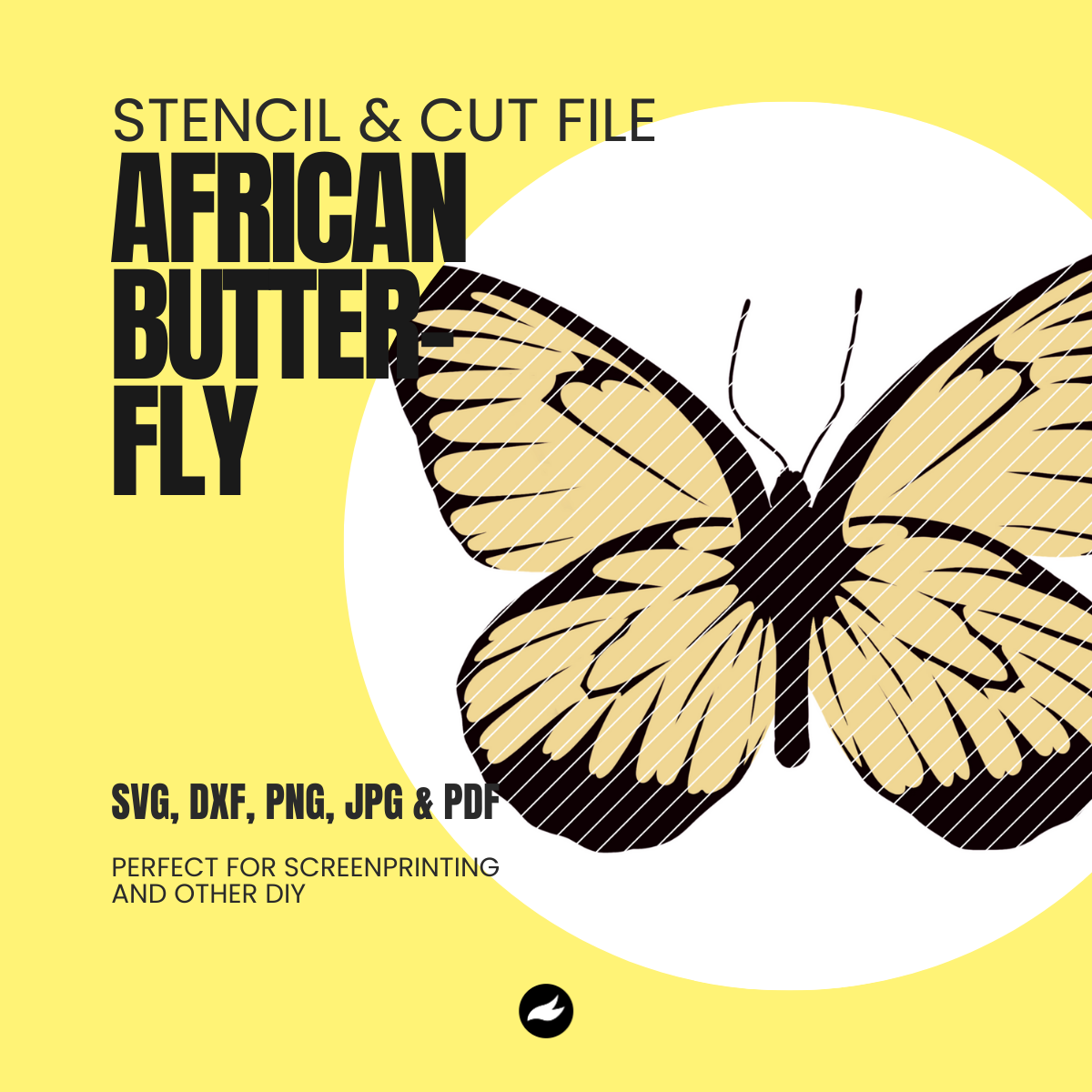 African Butterfly - Papilio Zalmoxis - Stencil & Cut File