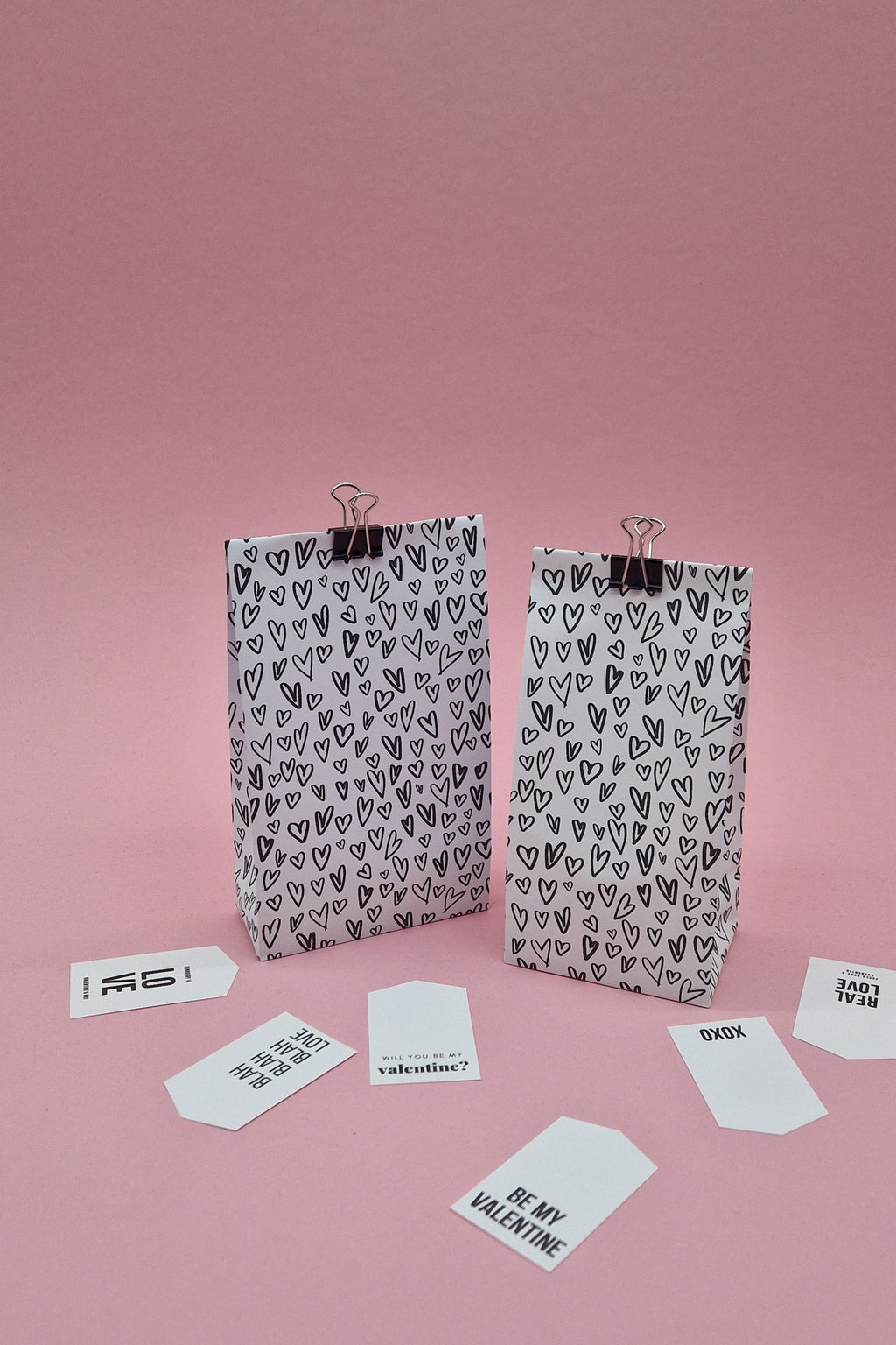 Black Hearts Gift Bag Template