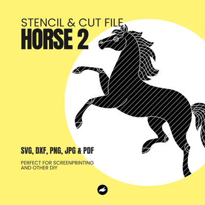 Horse & Unicorn 2 - Stencil & Cut File