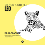 Leopard Schablone und Schnittdatei 