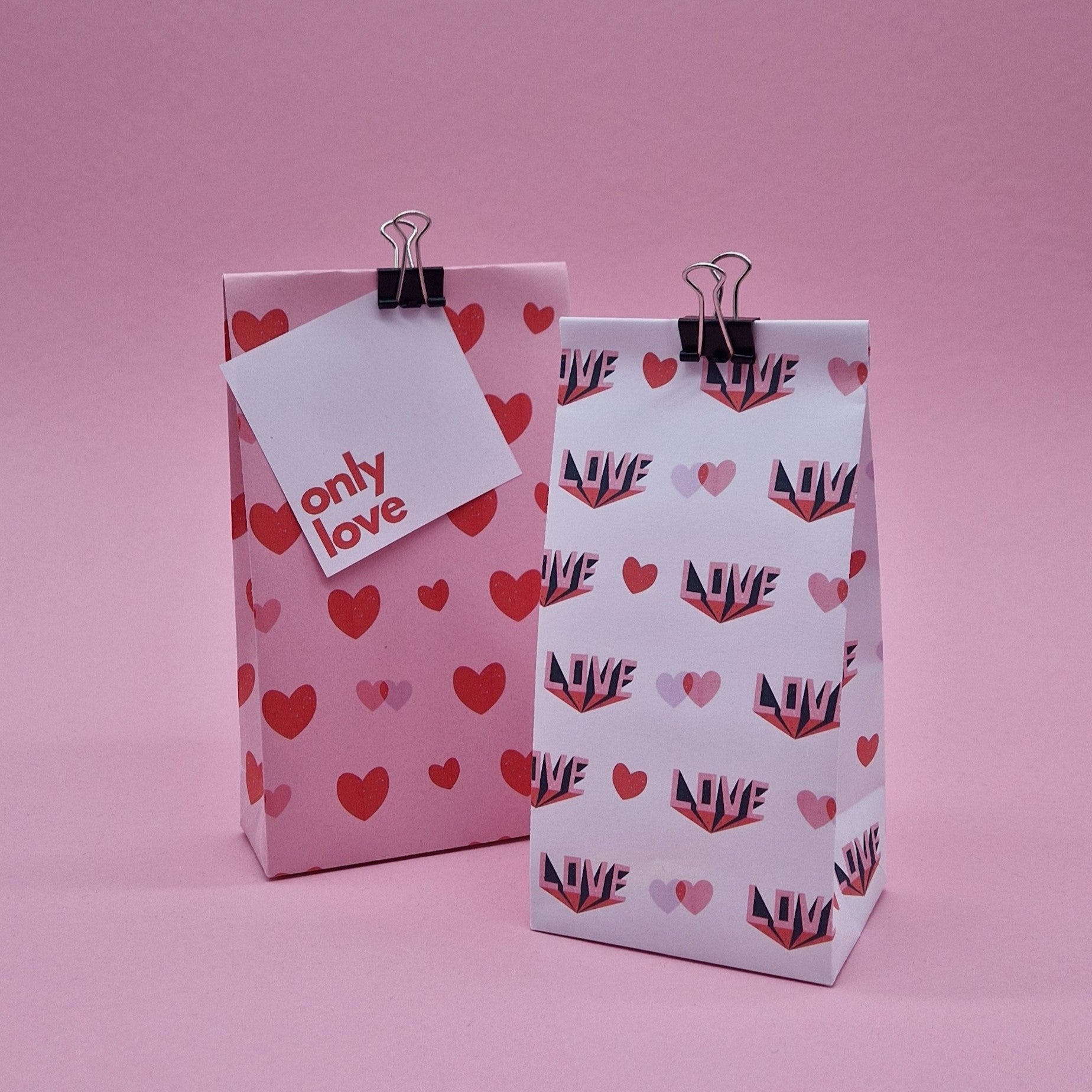 Love & Hearts Gift Bag Template