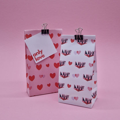 Love & Hearts - Geschenktüten-Vorlage