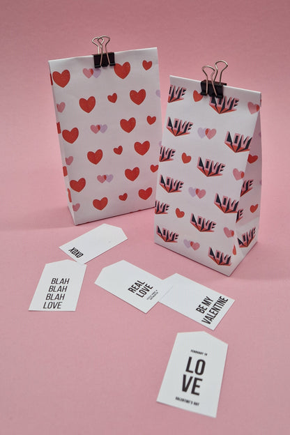 Love & Hearts - Geschenktüten-Vorlage