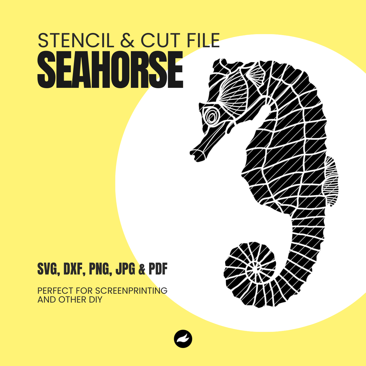 Seahorse - Stencil & Cut File
