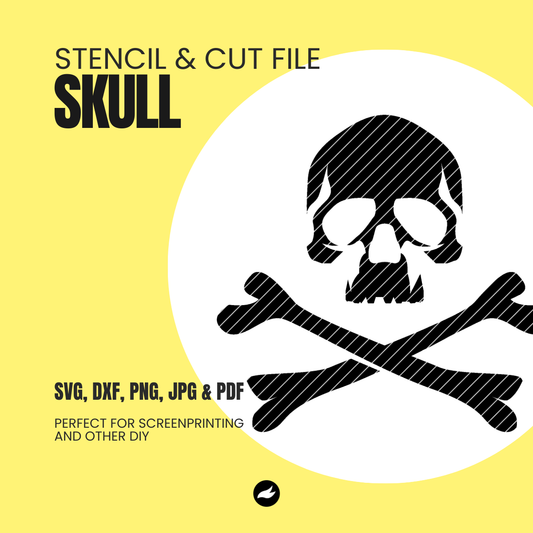 Skull and Crossbones Stencil & Cut File