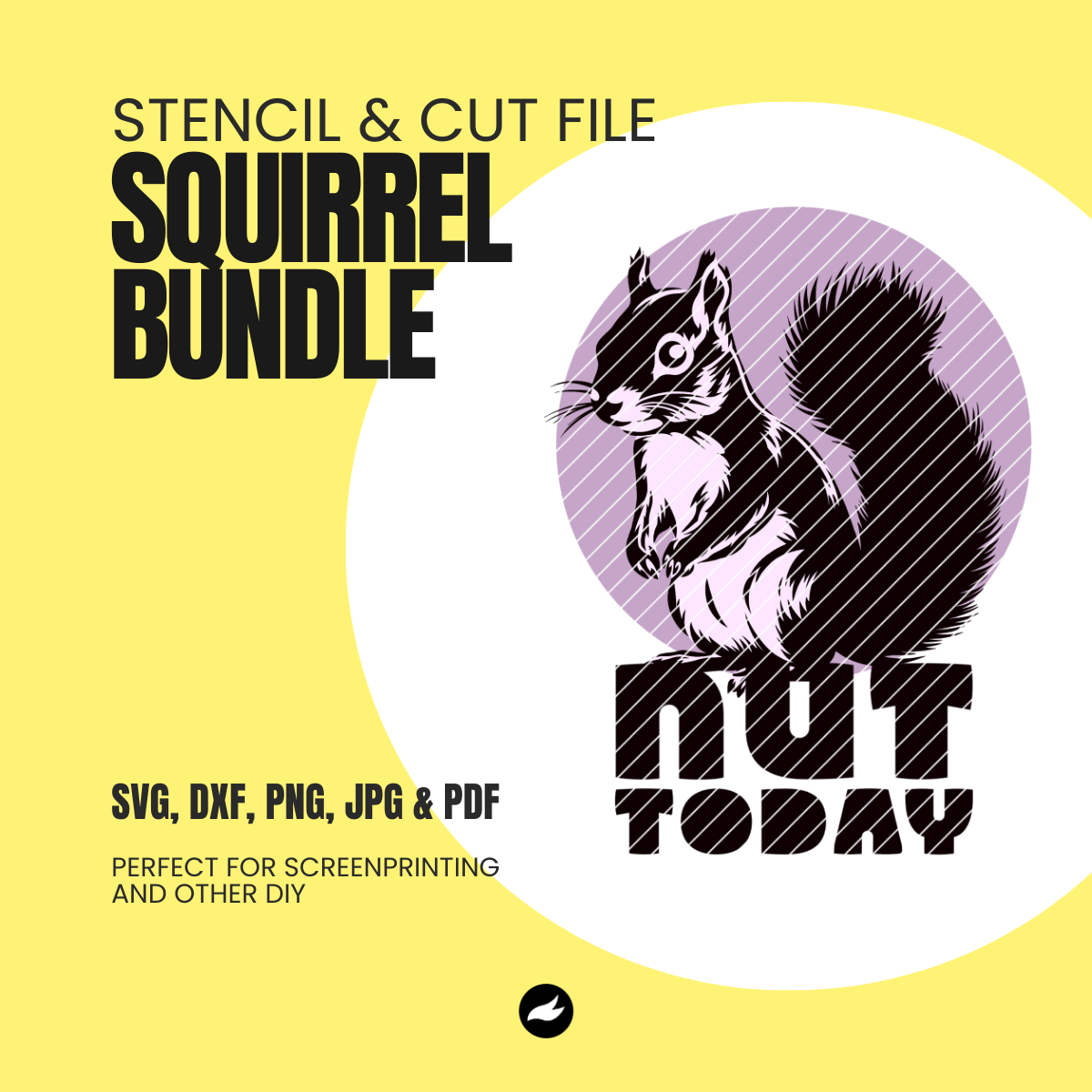 Scalable Squirrel Stencil & Cut File