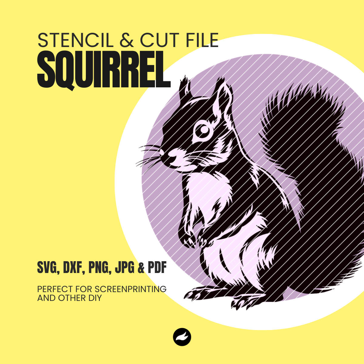 Scalable Squirrel Stencil & Cut File