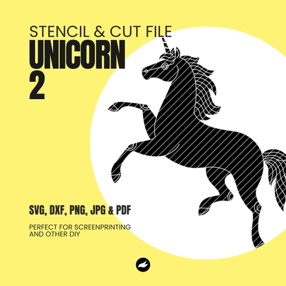Horse & Unicorn 2 - Stencil & Cut File