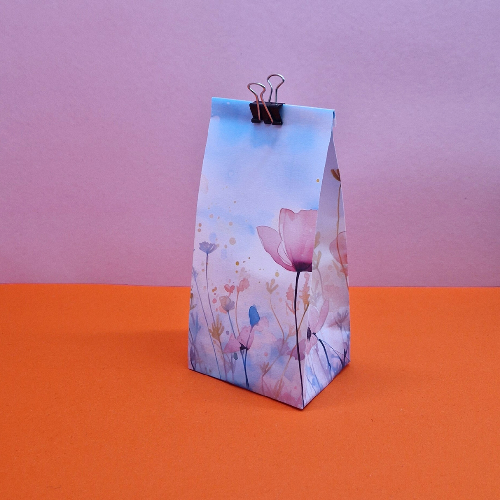 Watercolor Spring Flowers Gift Bag Template
