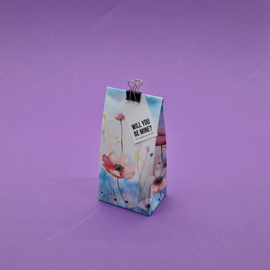 Watercolor Spring Flowers Gift Bag Template