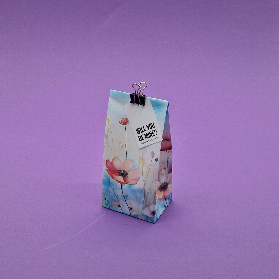 Watercolor Spring Flowers Gift Bag Template