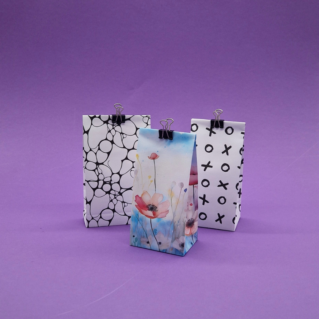 Watercolor Spring Flowers Gift Bag Template