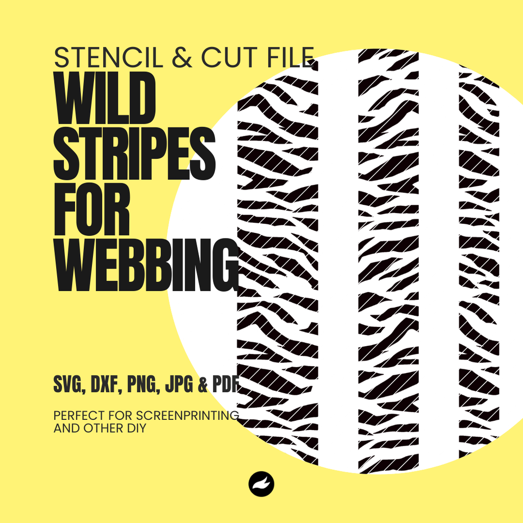 Wild Stripes Webbing - Stencil & Cut File