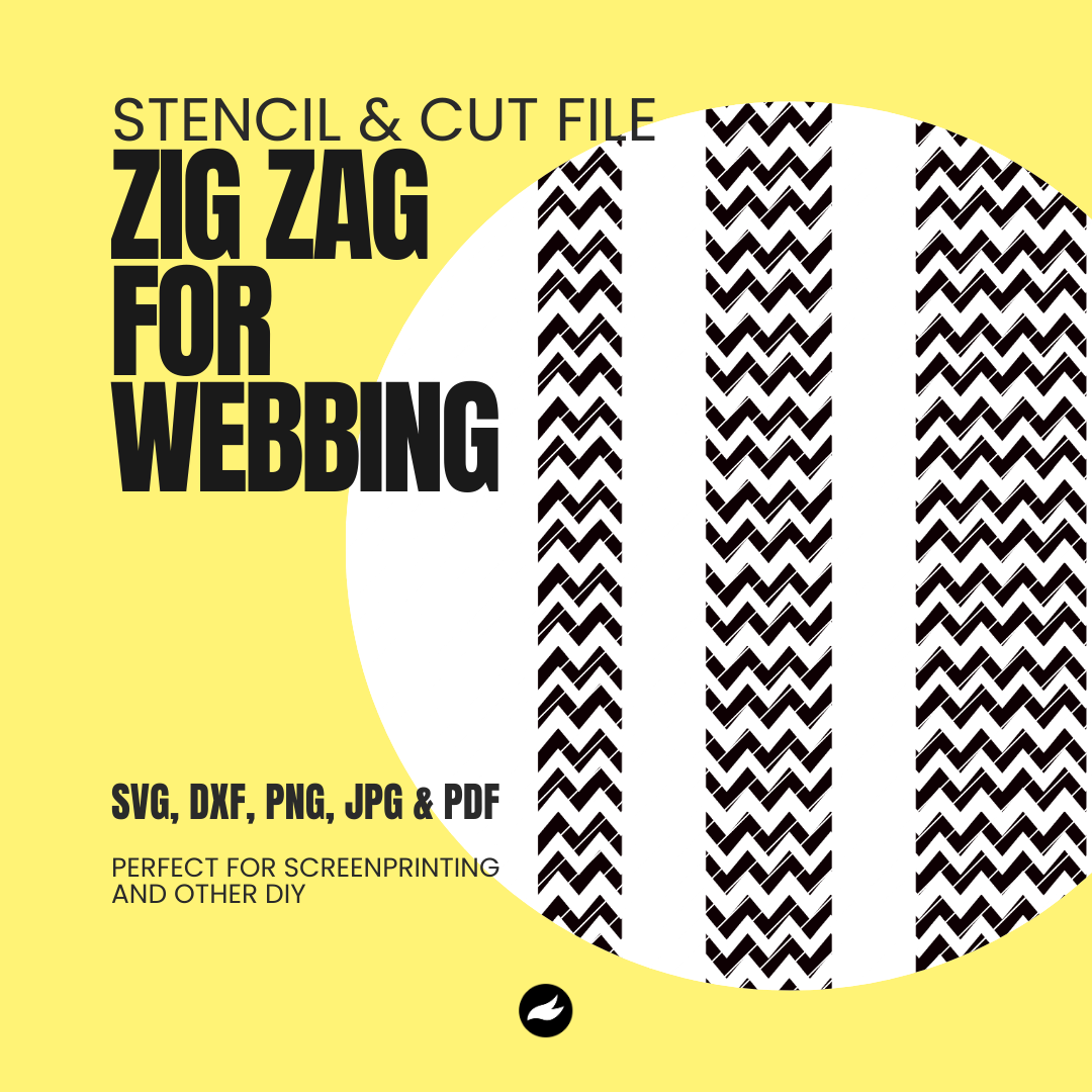 ZigZag Webbing - Stencil & Cut File
