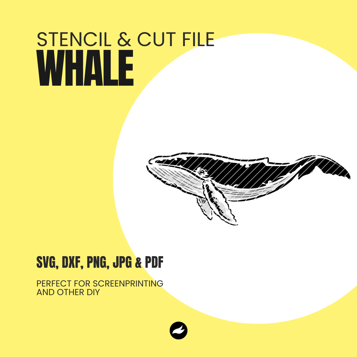 Whale / Humpback Whale - Stencil File & Cut File