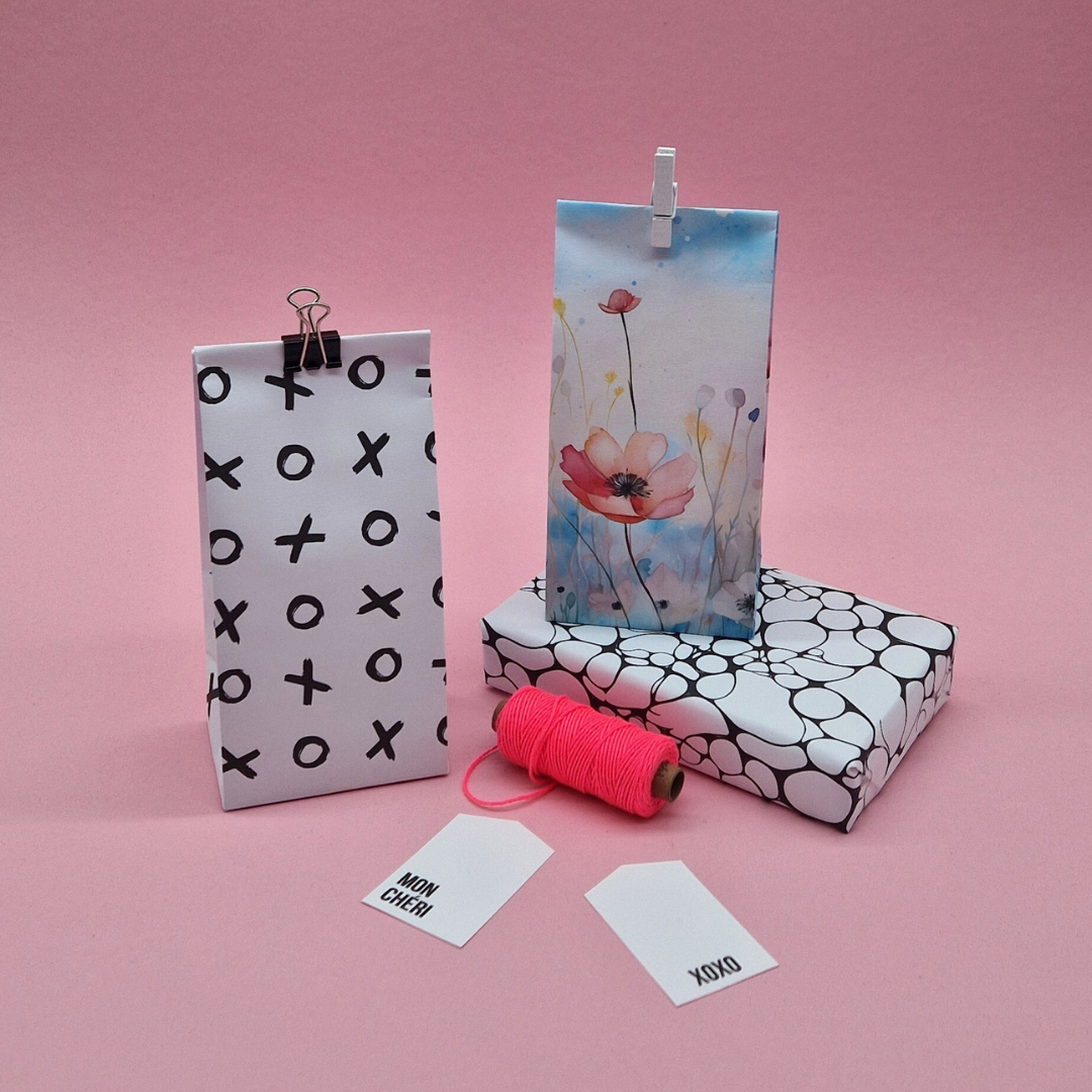 Watercolor Spring Flowers Gift Bag Template